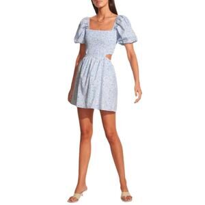 Womens Faithfull The Brand Vendita Mini Dress Size 12 Martine Blue Floral Print